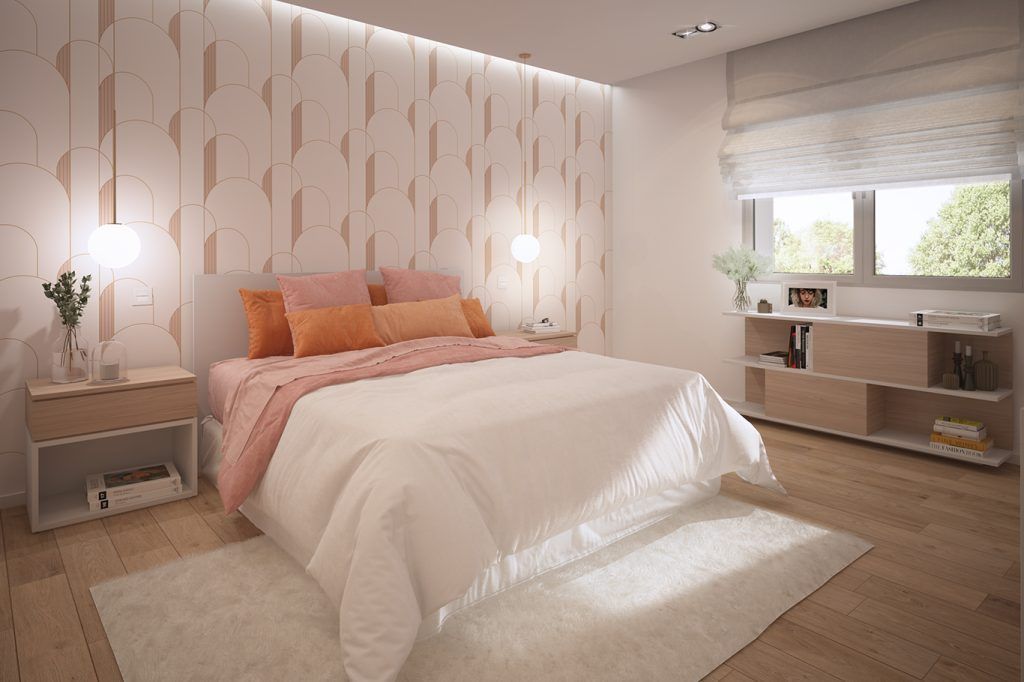 Render 3d arquitectura e interiorismo, diseño de dormitorio