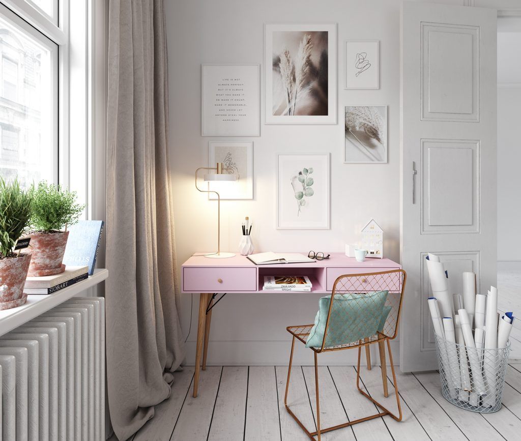Infografía 3d de despacho, decoración e interiorismo. Icónica Interiors